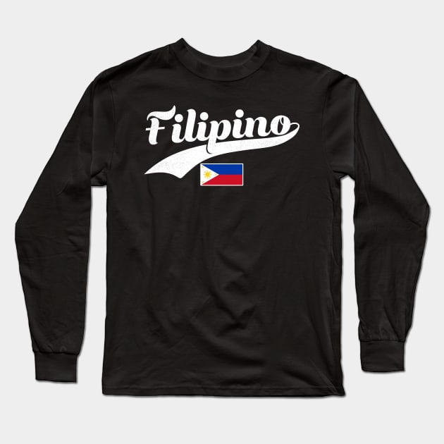 Filipino Pride Philippines Classic Pinoy Flag Long Sleeve T-Shirt by BraaiNinja